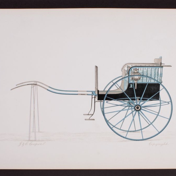 Horse Carriage Print signed by J&C Cooper. Dorantes Harness