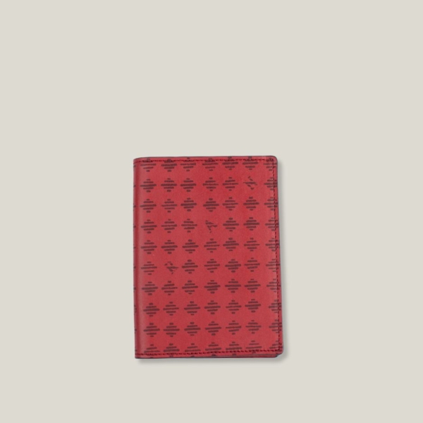 porta pasaporte rojo linoleo dorantes